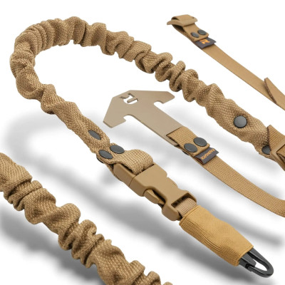 Single-point sling with a mounting kit for a plate carrier, color Coyote