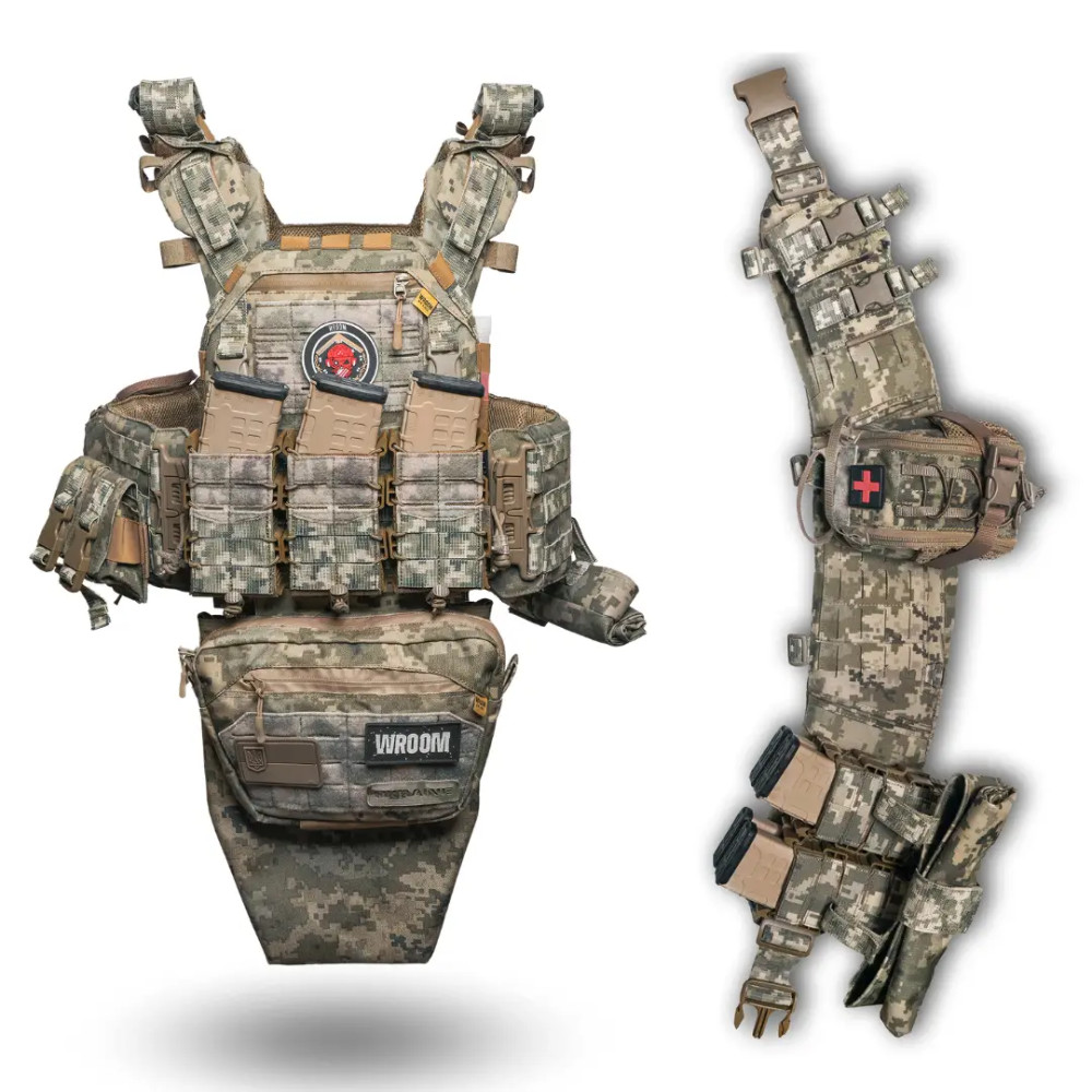 Комплект бронежилет 6 класу Ghost Gen4 V3+ з РПС з балістичним захистом 2 класу, колір піксель
