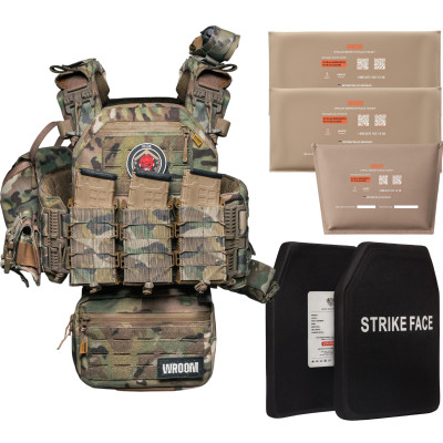 Body armor Class 6 “Neptun GEN4 V2” with ceramic armor plates, side protection, and 9 pouches, Color Multicam
