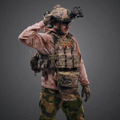 Комплект плитоноска Ghost Gen4 V3+ з РПС з балістичним захистом 2 класу, колір мультикам
