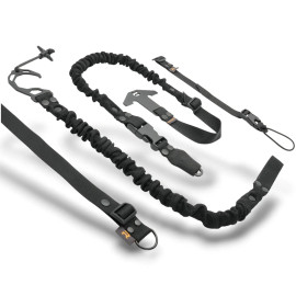 Single-point sling with a mounting kit for a plate carrier, color black