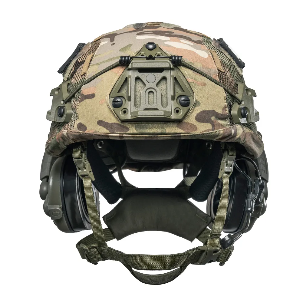 Кевларовий шолом SESTAN BUSCH MID CUT з активними навушниками EARMOR M32. Колір Оливковий