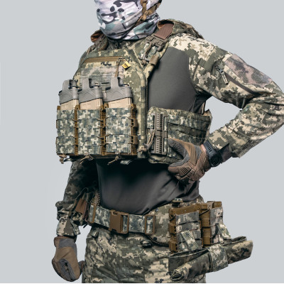 Плитоноска Neptun GEN4 V1 піксель із системою швидкого скидання MOLLE + 3 підсумків