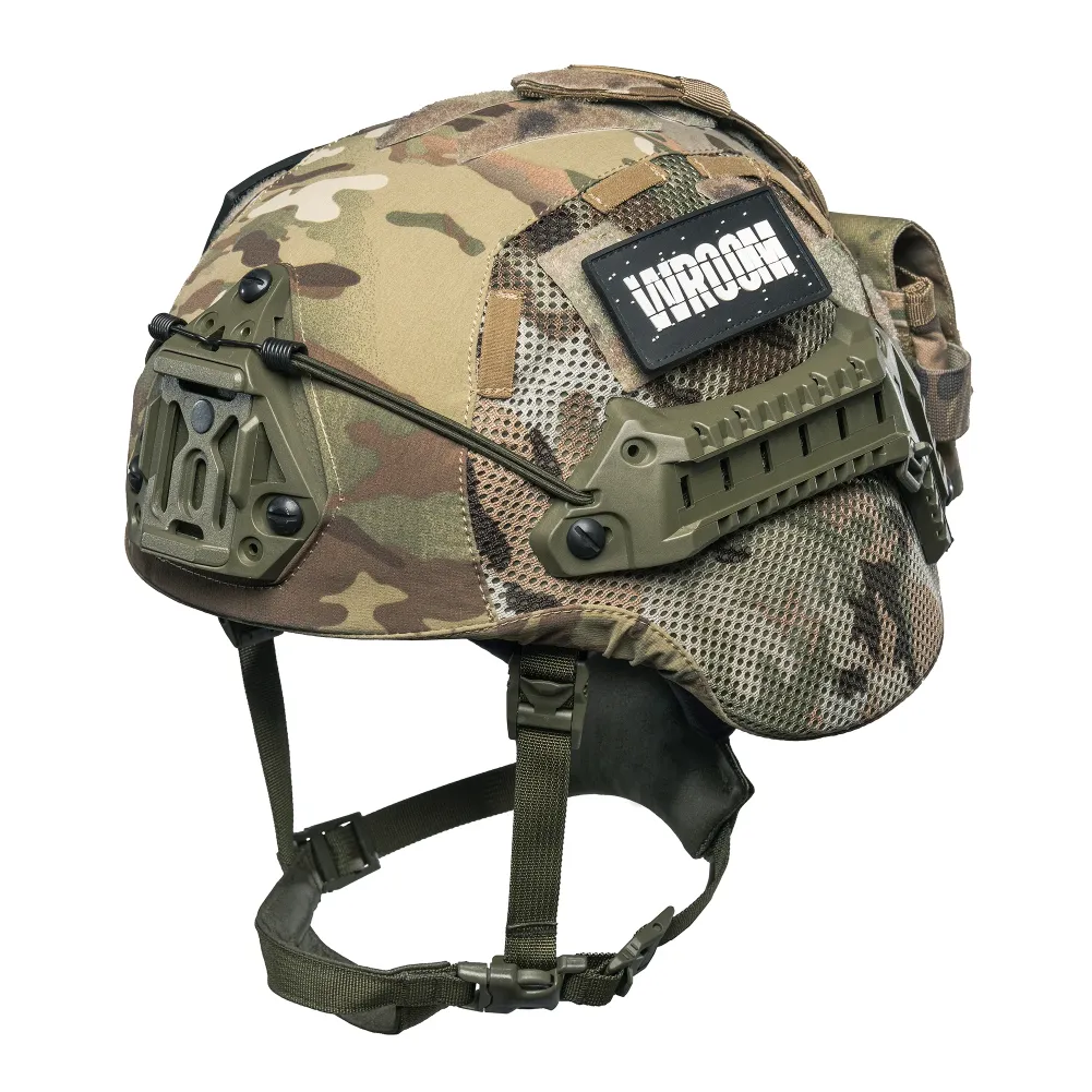 Kask kevlarowy SESTAN BUSCH MICH BK-ACH-HC ze zwiększoną ochroną z pokrowcem multikam. Kolor oliwkowy.