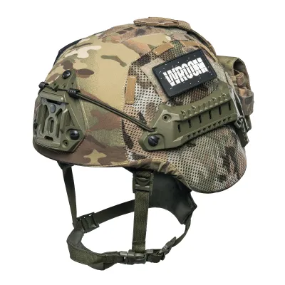 Kask kevlarowy SESTAN BUSCH MICH BK-ACH-HC ze zwiększoną ochroną z pokrowcem multikam. Kolor oliwkowy.