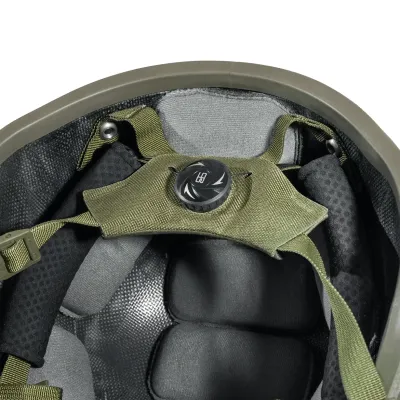Kask kevlarowy SESTAN BUSCH MICH BK-ACH-HC ze zwiększoną ochroną z pokrowcem multikam. Kolor oliwkowy.