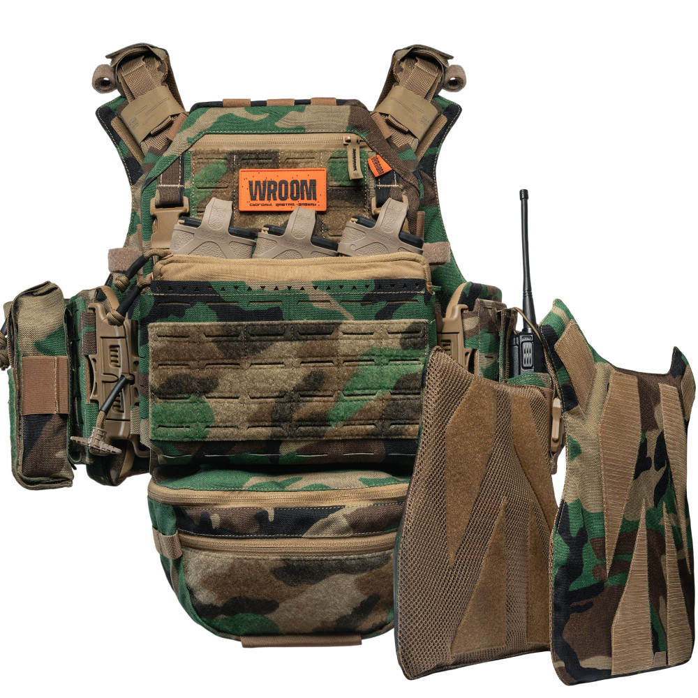 Плитоноска покращенна GHOST GEN5 PRO V2 з балістичний захист 1-го класу. Колір Multicam Woodland