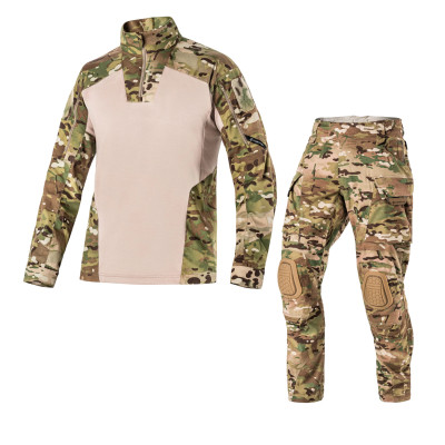 Komplet mundurowy WroomxCombator GEN III Defender® M Stretch USA — koszula taktyczna UBACS + spodnie bojowe. Kolor Multicam x Khaki (Beige)