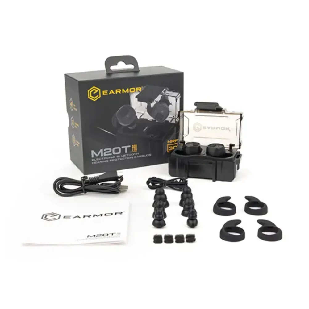 Активные защитные беруши от EARMOR M20T PRO (NRR 30) с Bluetooth. Цвет черный