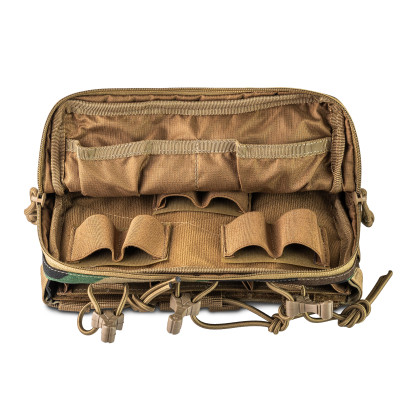 WROOM utility admin pouch for 3 magazines with MOLLE system. Color Multicam Woodland