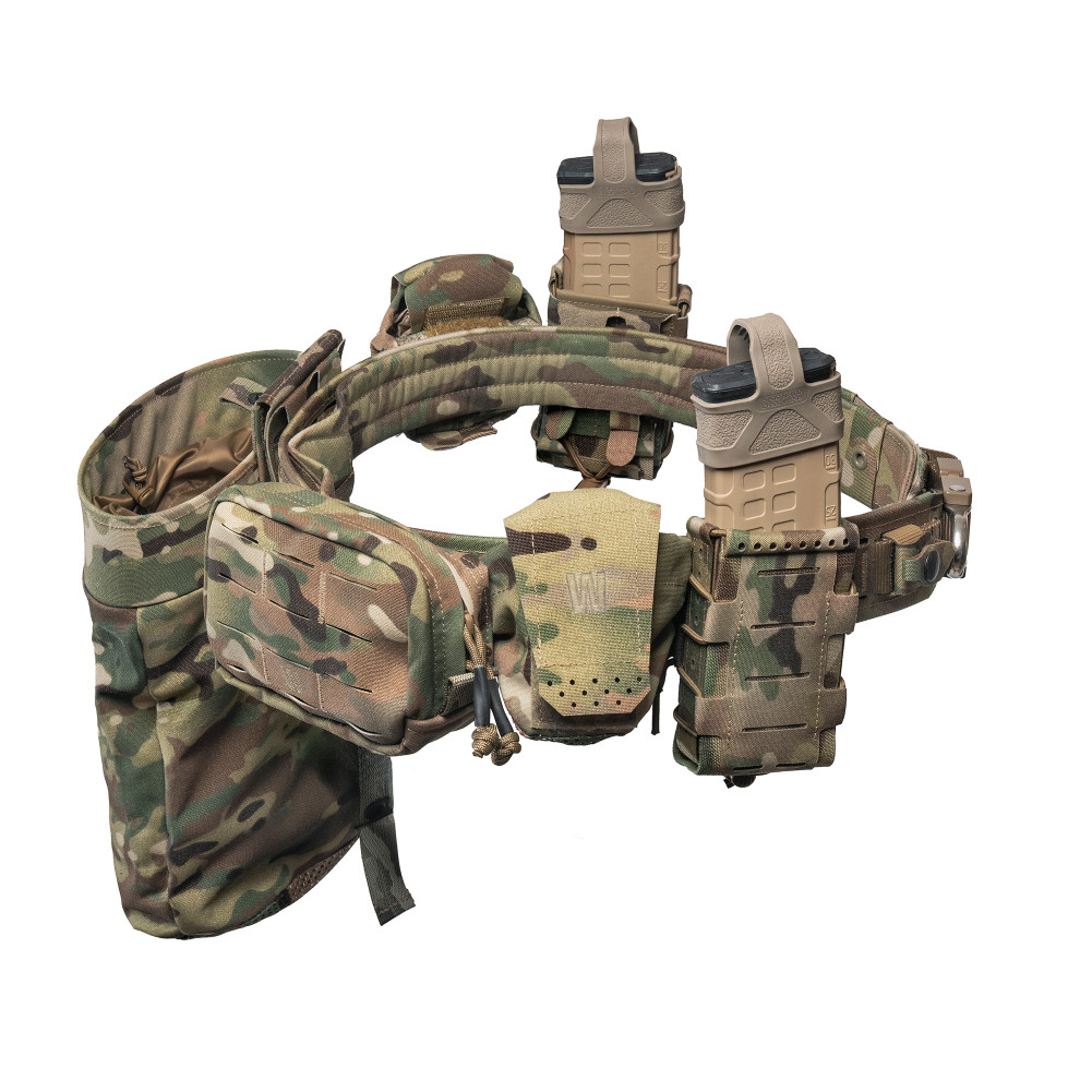 Тактичний пояс WROOM Magnetix Battle Belt укомплектований підсумками. Колір Мультикам