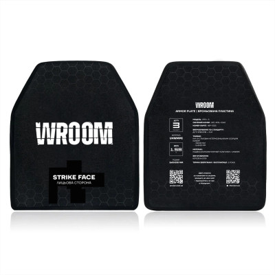 Set: Anatomical polyethylene plates of Class 3 according to DSTU by WROOM. Armor plate weight 1.58 kg. Size L