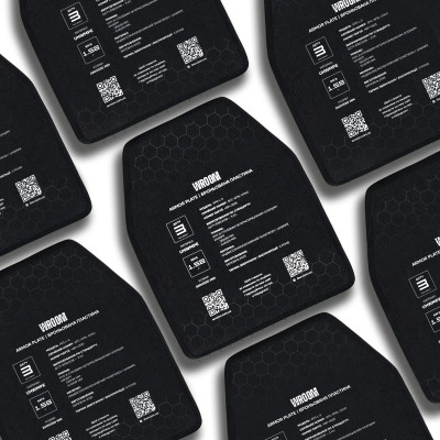 Set: Anatomical polyethylene plates of Class 3 according to DSTU by WROOM. Armor plate weight 1.58 kg. Size L