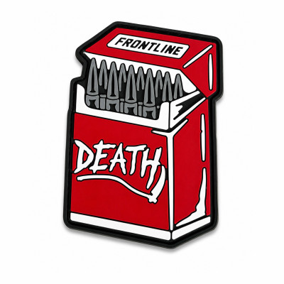 ПВХ патч «DEATH ЦИГАРКИ FRONTLINE» червоний