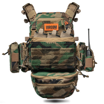 Improved plate carrier GHOST GEN5 V2 with AK/AR placard. Color Multicam Woodland