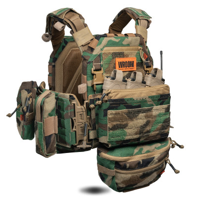 Improved plate carrier GHOST GEN5 V2 with AK/AR placard. Color Multicam Woodland