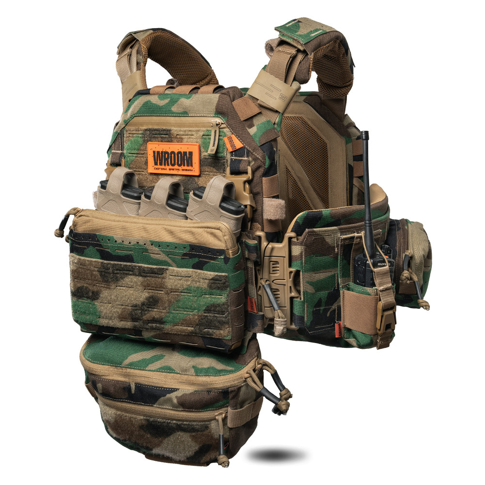 Improved plate carrier GHOST GEN5 V2 with AK/AR placard. Color Multicam Woodland