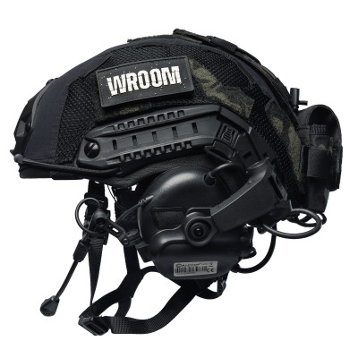 Hełm balistyczny (kask) FAST NIJ IIIa ze słuchawkami M32 (X), czarny + pokrowiec multicam black usa