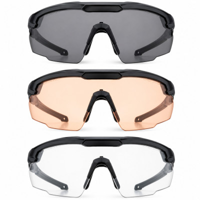 BLOC® Tactical Predator Protective Glasses Set USA. Black