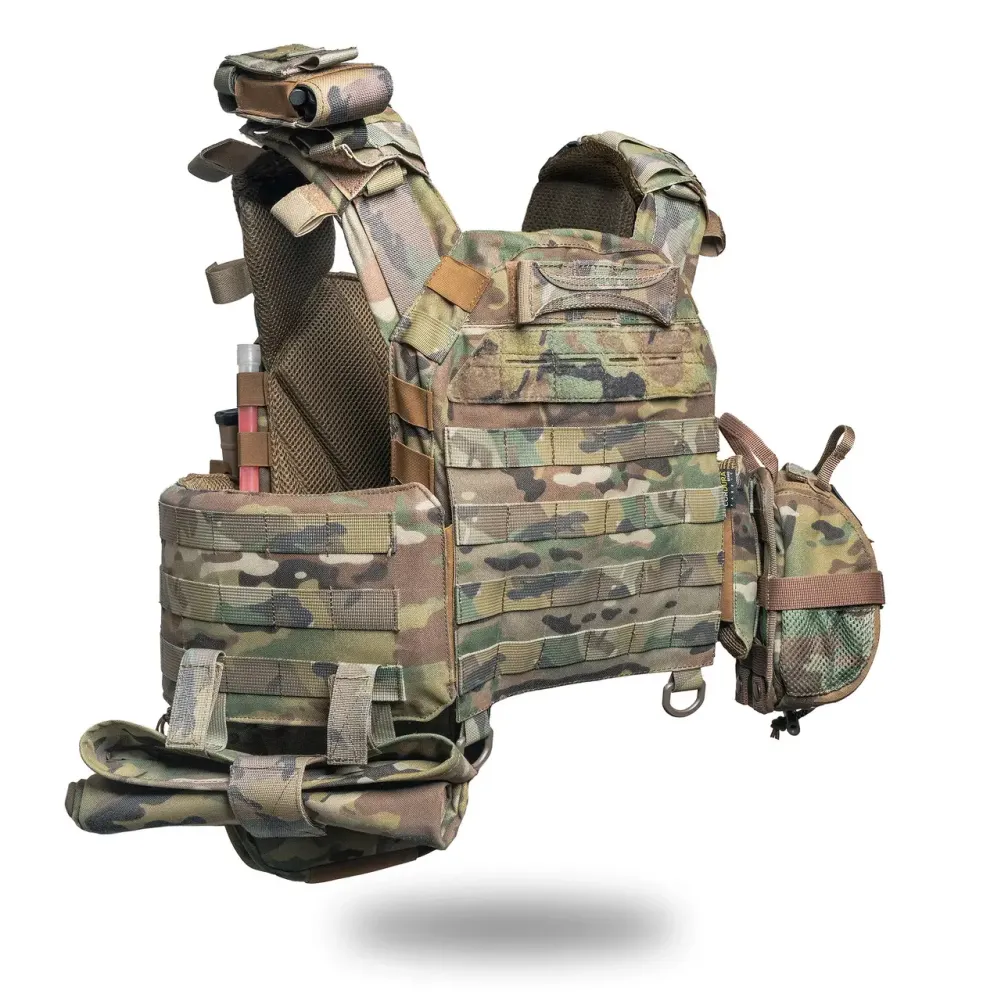 Ghost Gen4 V2 Plate Carrier Set with Load-Bearing System (LBE) and Level 1 Ballistic Protection, Color Multicam