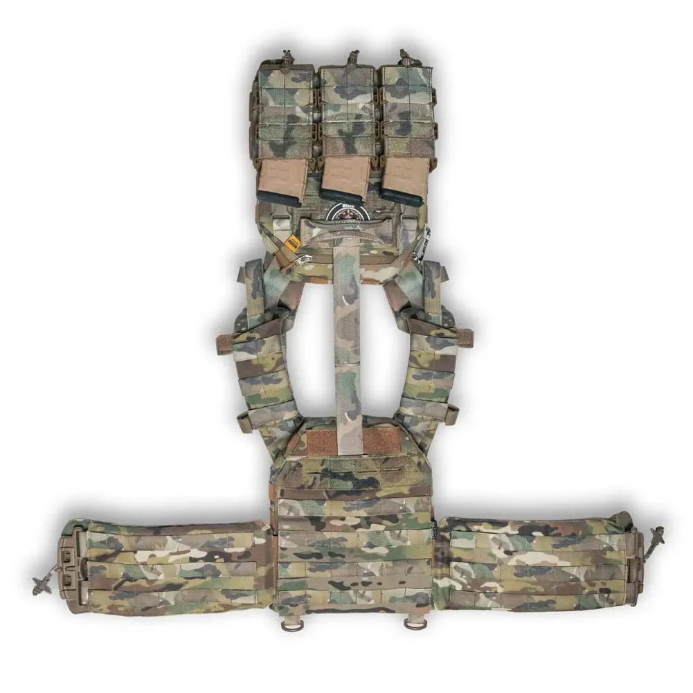 Ghost Gen4 V2 Plate Carrier Set with Load-Bearing System (LBE) and Level 1 Ballistic Protection, Color Multicam