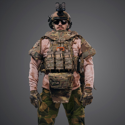 Ghost Gen4 V5+ Plate Carrier Set with Load-Bearing System (LBE) and Level 2 Ballistic Protection, Color Multicam