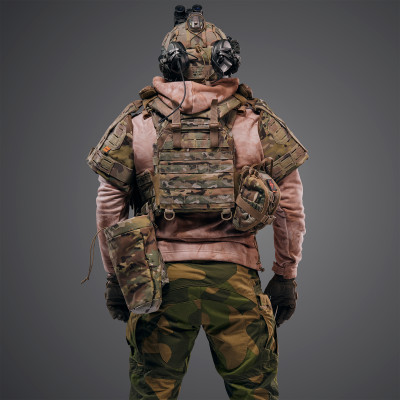 Ghost Gen4 V5+ Plate Carrier Set with Load-Bearing System (LBE) and Level 2 Ballistic Protection, Color Multicam
