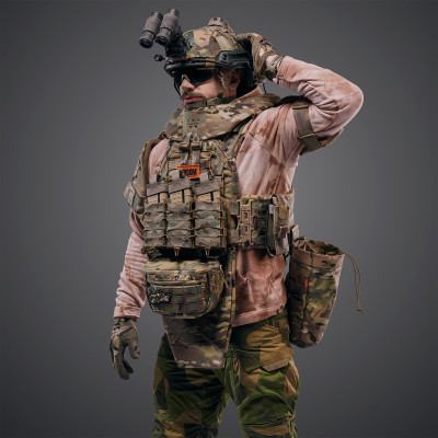 Ghost Gen4 V5+ Plate Carrier Set with Load-Bearing System (LBE) and Level 2 Ballistic Protection, Color Multicam