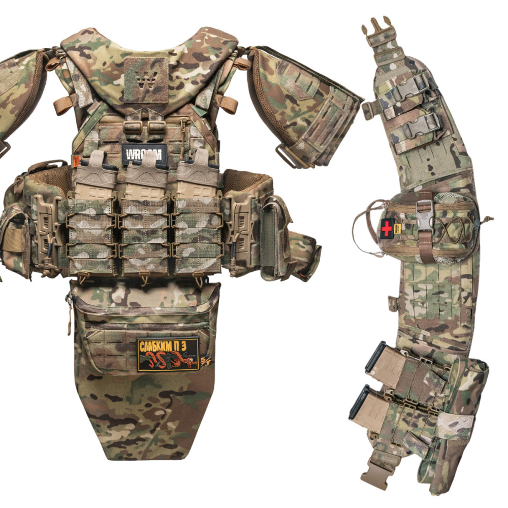 Комплект плитоноска Ghost Gen4 V5 з РПС з балістичним захистом 1 класу, колір мультикам