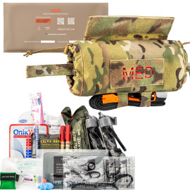 Set: Equipped ROLL PRO enlarged medical kit + Level 1 ballistic protection. Color: Multicam