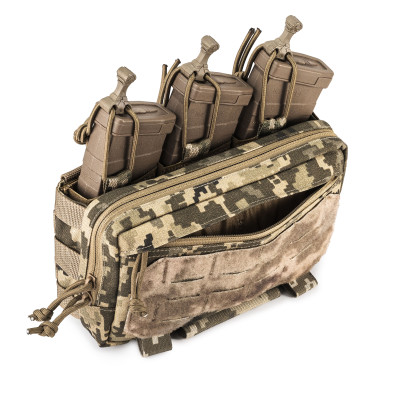 WROOM utility admin pouch for 3 magazines with MOLLE system. Color Pixel