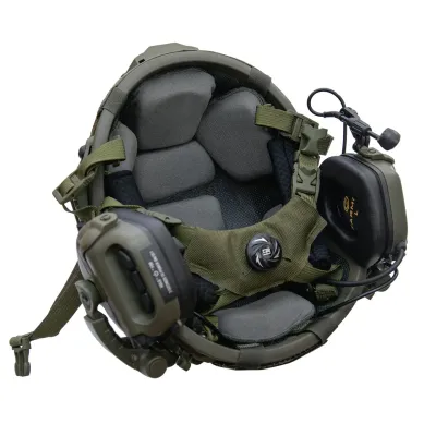 Ballistic Helmet Sestan-Busch BK-ACH-HC Olive with Earmor M32(X) Active Headset + Pixel Camo Cover