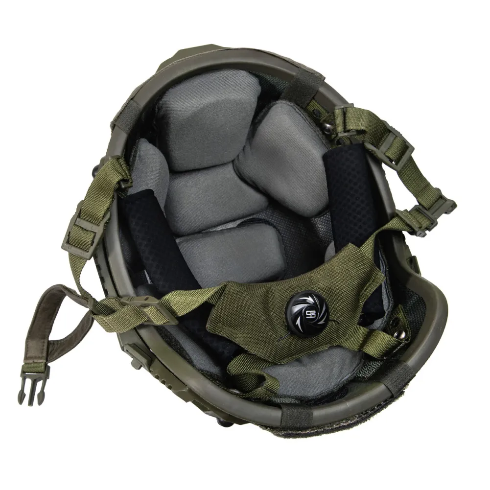 Ballistic Helmet Sestan-Busch BK-ACH-HC, olive color, with Cam-Fit suspension system + pixel cover