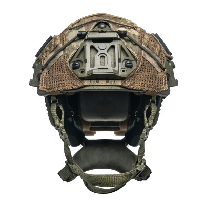 Ballistic Helmet Sestan-Busch BK-ACH-HC, olive color, with Cam-Fit suspension system + pixel cover
