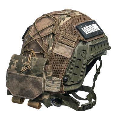 Ballistic Helmet Sestan-Busch BK-ACH-HC, olive color, with Cam-Fit suspension system + pixel cover