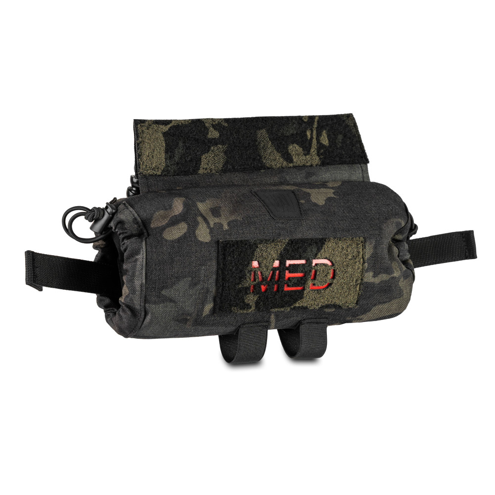 Kit: ROLL PRO enlarged medical pouch + Class 2 ballistic protection. Color Multicam Black USA