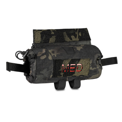 Kit: ROLL PRO enlarged medical pouch + Class 2 ballistic protection. Color Multicam Black USA