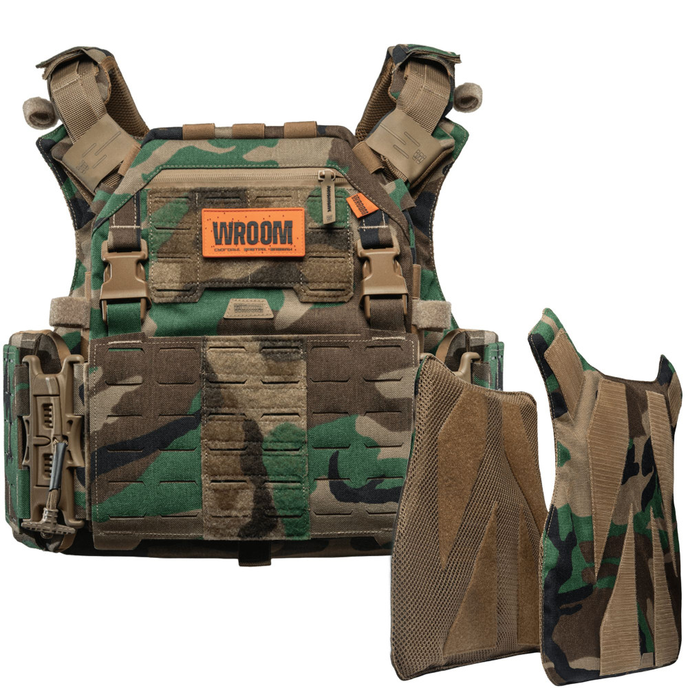 Ulepszony plate carrier GHOST GEN5+ PRO z ochroną balistyczną 2 klasy. Kolor Multicam Woodland