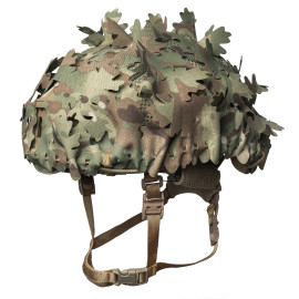 Ballistic helmet (helmet) FAST NIJ IIIA, coyote color + camouflage leaves