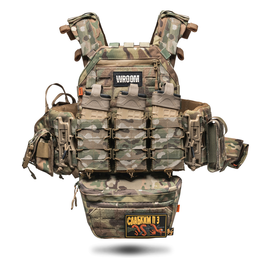 Плитоноска покращена «Ghost Gen4 V2» із системою швидкого скидання + 9 підсумків, колір мультикам