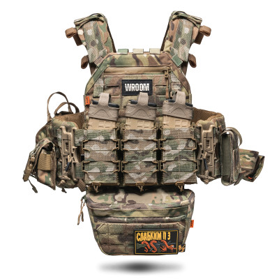 Плитоноска покращена «Ghost Gen4 V2+» з балістичним захистом 2 класу, системою швидкого скидання + 9 підсумків, колір мультикам