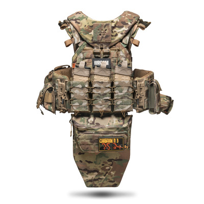 Плитоноска покращена «Ghost Gen4 V4+» з балістичним захистом 2 класу, системою швидкоскидання + 9 підсумків, колір мультикам
