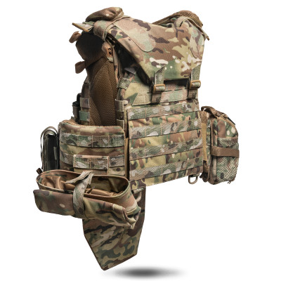 Бронежилет 6 класу "Ghost Gen4 V4+" з балістичним захистом 2 класу, системою швидкого скидання + 9 підсумків, колір мультикам