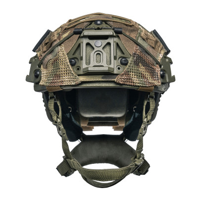 Hełm balistyczny Sestan-Busch Kask BK-ACH-HC oliwkowy z systemem zawieszenia Cam-Fit + osłona multicam