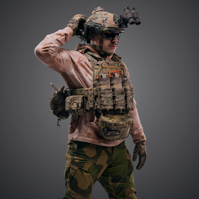 Плитоноска покращена «Ghost Gen4 V2» із системою швидкого скидання + 9 підсумків, колір мультикам