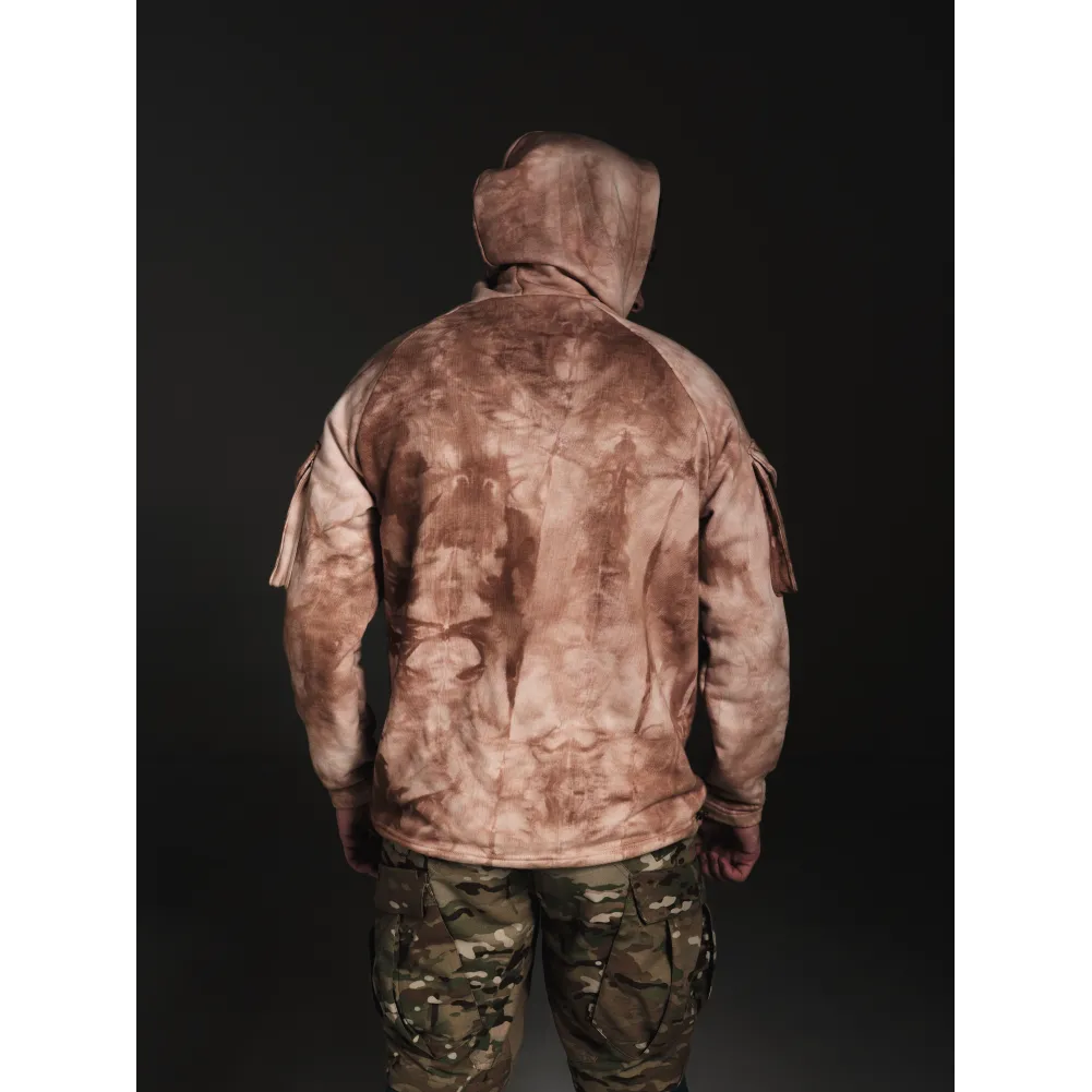 Hoodie “Your Story” with additional pockets. Color: beige camouflage