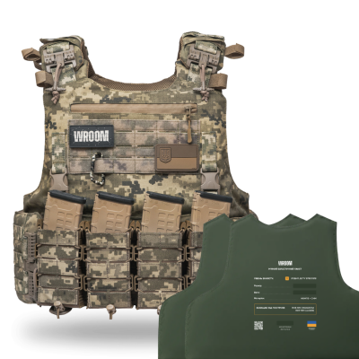 Lightweight OTAMAN Gen4 V1 body armor, Class 1 with side protection, featuring an expanded full-body protection area. Color Pixel.