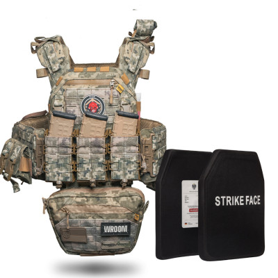 Lightweight Ghost Gen4 V2 body armor, level 6, with ceramic armor plates, quick-release system + 9 pouches, Color Pixel