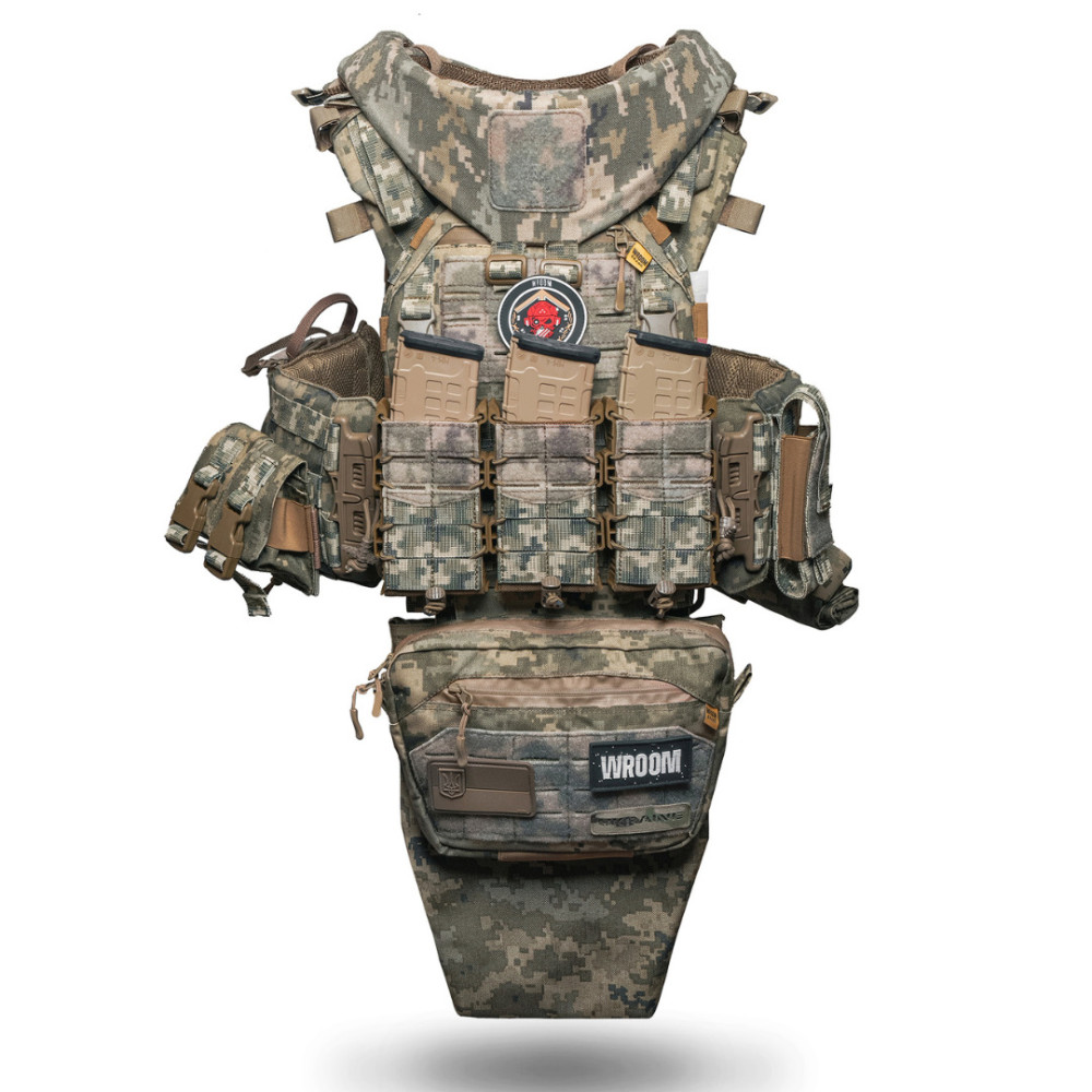Бронежилет 6 класу "Ghost Gen4 V4+" з балістичним захистом 2 класу, системою швидкого скидання + 9 підсумків, колір піксель