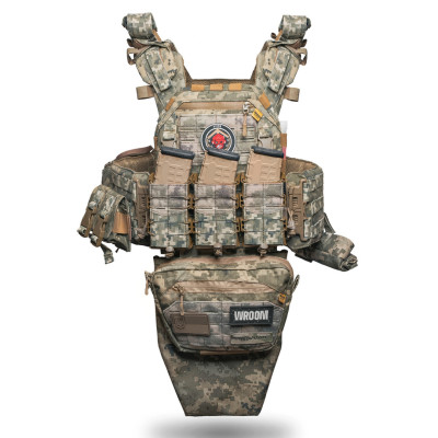 Improved Plate Carrier “Ghost Gen4 V3” with Level 1 ballistic protection, quick-release system + 9 pouches, Pixel color